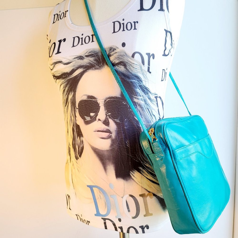 NEXT Blue Calfskin Leather Shoulder Bag